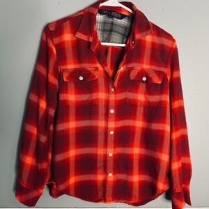 GAP Pendleton Plaid Flannel Shirt Women Medium Petite layering oversized baggy